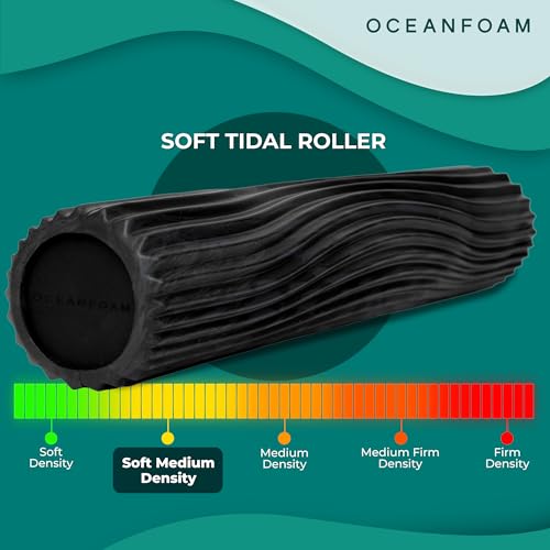 Oceanfoam Soft Tidal Roller - Soft Density Foam Roller (Black & Charcoal) - color: Black & Charcoal Marbled