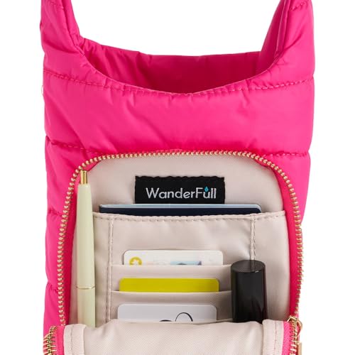 WanderFull Original HydroBag HANDLE®, 40 oz Water Bottle Holder w/Strap - color: Pink Matte