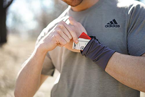 Travel Wrist Wallet Pouch With Zipper Pocket For Cash, Cards, Money. Made For Travel, Running, Walking & Hiking - Black Sands/Gray - color: Black Sands / Gray