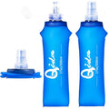 2PCS Soft Water Bottle, 17oz/500ml TPU Collapsible Flask Foldable Bottles for Hydration Pack, BPA-Free Soft Flasks Handheld Soft Flask Running Bottle for Running Hiking Cycling Climbing Traveling