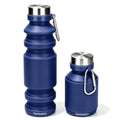 Nefeeko Collapsible Water Bottle, Reuseable BPA Free Silicone Water Bottles - color: Navy Blue-18oz