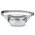 Holographic Sequined Fanny Packs for Women, Waist Belt Bag Fashion, Crossbody Bum Bag for Running, Silver - color: Silver