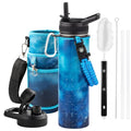 RAYMYLO Insulated Water Bottle 20 oz, Triple Wall Vacuum Stainless Steel - color: Aurora Blue, size: 20 Ounces
