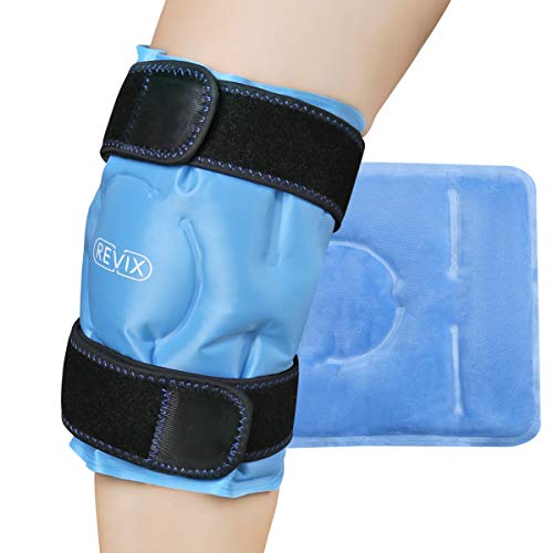 REVIX Knee Ice Pack Wrap for Pain Relief, Reusable Gel Cold Compress, Blue - style: Blue-1 Pack
