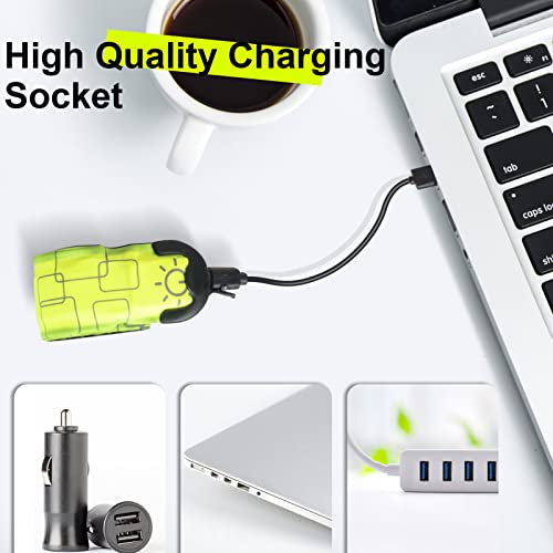 LED Safety Wristband Lights - Rechargeable Light Up Arm Ankle Band Kids Magic Slap Glow Bracelets Reflective Belt High Visibility for Night Cycling Walking Joggers Running Gear - color: Green