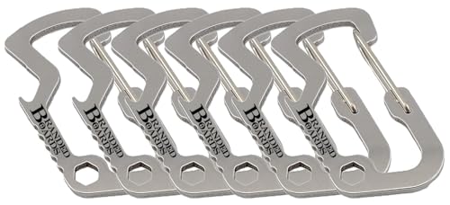 Bushcraft Key Chain Bottle Opener Carabiner Snap Clip Hooks Hiking, Backpacking, Camping, Hunting, Fishing, Biking, Skiing, Tailgate Parties - color: Bottle Opener Multitool 6-Pack