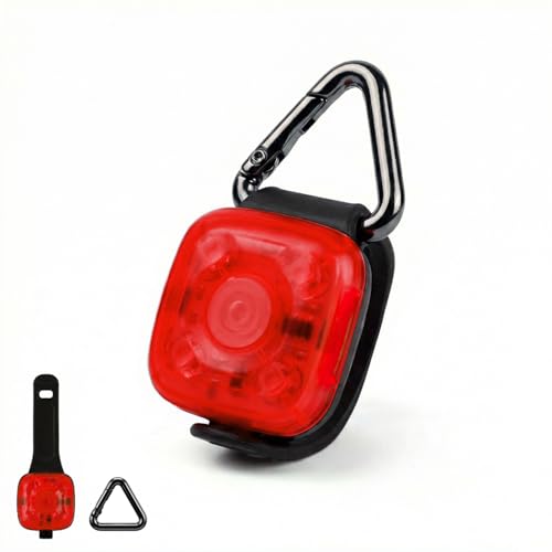 Dog Collar Light, Rechargeable LED Dog Safety Light for Night Walking, Clip-On or Strap-On Pet Light for Collar, Harness and Leash, High Visibility, Water-Resistant, USB-C, Red - color: Red