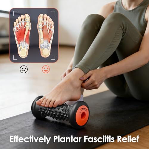 Foot Roller Massager for Plantar Fasciitis, Foot Arch and Heel Pain Relief - color: Black