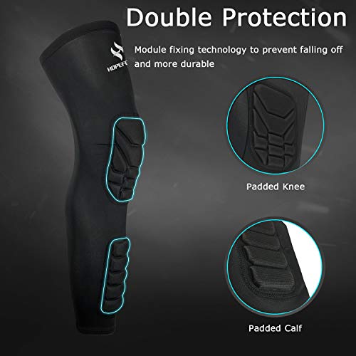 Knee Calf Padded 2 Pack Compression Leg Sleeve Shin Protective Support - size: X-Large