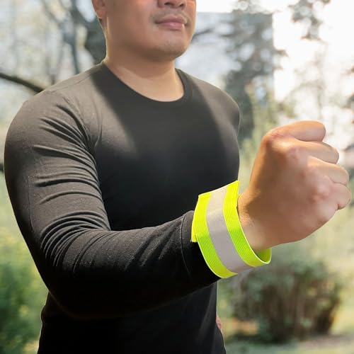 MaximalPower Reflective Band Reflector Band for Wrist, Arm, Ankle, Leg, High Visibility Reflective Gear Safety Reflector Tape Straps for Night Walking, Cycling and Running