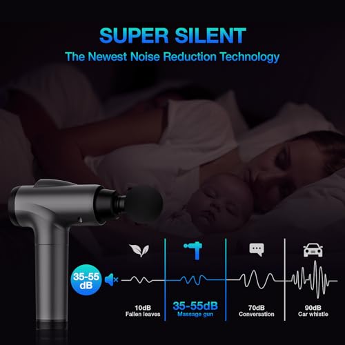 OLsky Massage Gun Deep Tissue 30 Speeds 9 Attachments Handheld (Grey) - color: Grey
