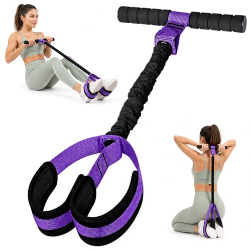 Rojvvec Pedal Resistance Bands with Handles, 55LBS Exercise Band for Women - color: Purple-Black