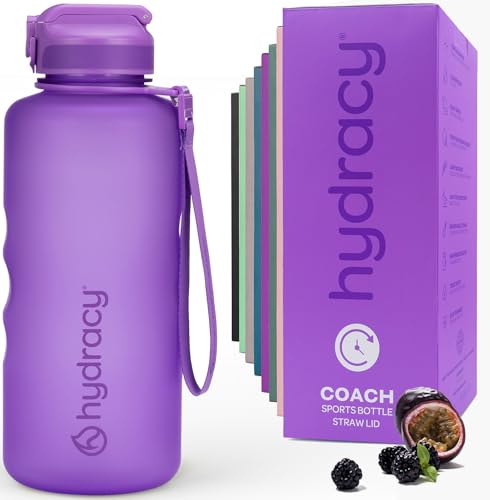 Hydracy 2L Large Water Bottle, Shatterproof, BPA Free Tritan Plastic, Leakproof, Zero Condensation, With Detachable Carry Strap, Spillproof Lid, Convenient Silicon Spout, Recommended for Gym, Yoga - color: Berry Blue, size: 64 oz