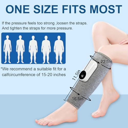Leg Massager for Pain Relief and Circulation,Calf Air Compression Massager - color: Gray