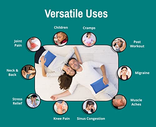 Microwavable Corn Filled Heating Pad and Cold Pack/Washable 100% Cotton Cover (Polka Dot - Blue, 7.5in W x 11in L) - size: 7.5in W x 11in L, style: Polka Dot - Blue