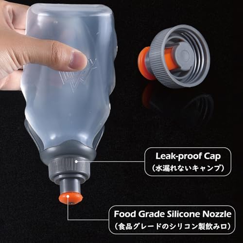 TRIWONDER Running Water Bottle Handheld Plastic Flask Hydration Vest Packs Waist Belt Replacement for Runners Marathon Cycling Hiking - color: 02 Water Bottle with Clip - 250ml/8.5oz - 1 Pack