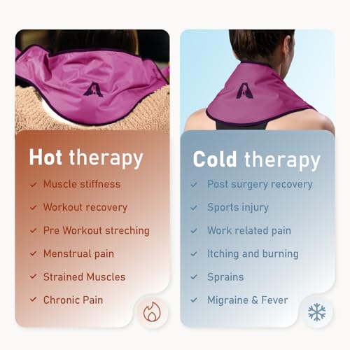 Flexible Neck Ice Pack Wrap 8" x 23", Soft Gel, Hands-Free - color: Purple