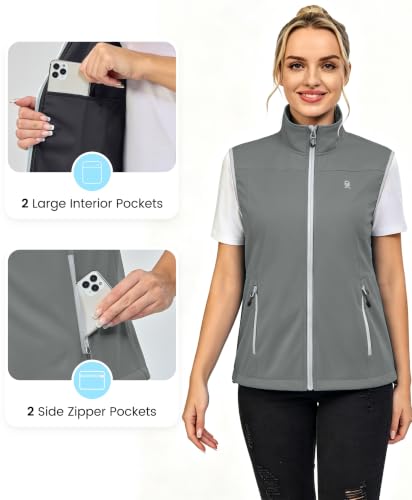 Little Donkey Andy Women's Lightweight Softshell Vest - color: Gray, size: X-Large