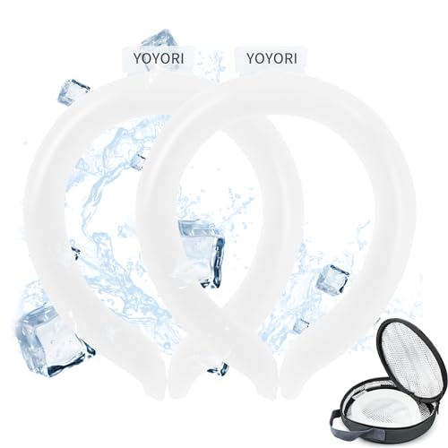 2 Pack Neck Cooling Tube with Insulated Cooling Bag, Reusable PCM Ice Ring - color: White*2