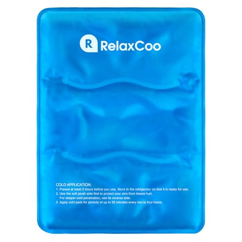 RelaxCoo 11x14.5 Large Flexible Ice Pack for Injuries Reusable Gel, Cold Compress for Hip, Shoulder, Knee, Back Pain, Swelling, Bruises, Surgery - style: BLUE