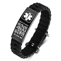 Medical Bracelets for Men Women with QR Code Medical Alert ID Bracelets - color: Midnight Black