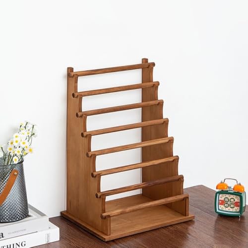 Multi-Tier Wooden Washi Tape & Sticker Organizer, Desktop Display Rack for Craft Storage, Jewelry Bracelets, Ribbons - Gift for Planner Enthusiasts H-8 - size: 8-Tier