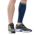 Zensah Calf/Shin Compression Sleeve - Made in the USA Single Leg Compression Sleeve for Shin Splint Relief, Recovery, Running - color: Navy, size: Small-Medium
