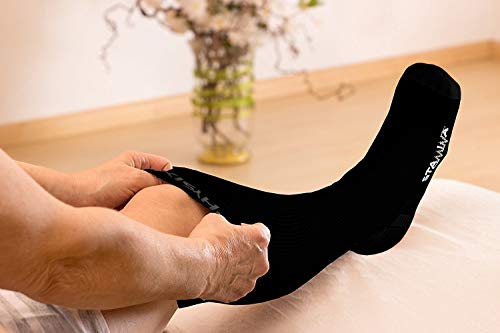 Physix Gear Compression Socks 20-30 mmHg - Men & Women - Running, Nurses, Shin Splints, Flight, Travel - color: Black, size: XX-Large