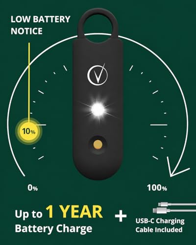 Vantamo Personal Alarm for Self Defense with Low Battery Notice, Strobe Light & Extra Loud 130 dB Double Speakers Safety Keychain Set for Women, Rechargeable Panic Button for Womens Self Defense - color: Carbon