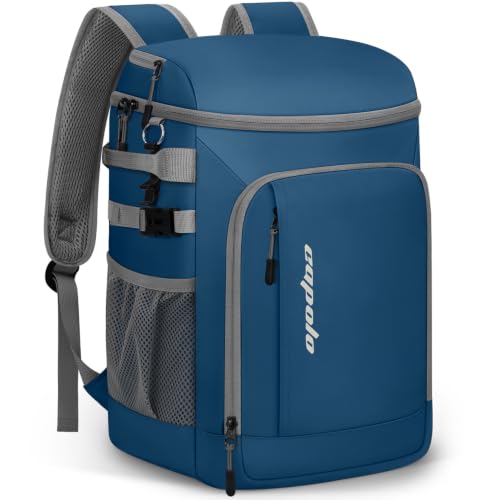 Capolo Cooler Backpack Insulated Leak Proof for Women Men Soft Cooler Bag - color: Leather Blue, size: 45 Cans