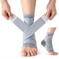 ABIRAM Ankle Brace Compression Sleeve with Adjustable Support Strap - color: Gray, size: Small