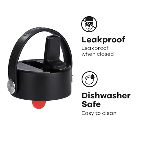 Hydro Flask Wide Mouth Lids- Accessory for Wide Mouth Water Bottle - color: Black, style: Flex Straw Cap