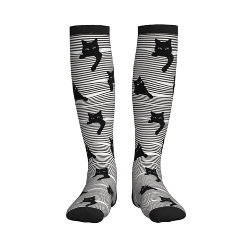Compression Socks Women and Men 15-20mmHg-Circulation Support Socks for Athletic Running Cycling - color: Cat