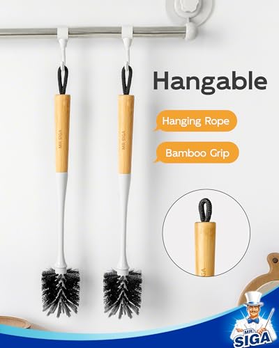 MR.SIGA Water Bottle Brush, Long Handle Bottle Brush for Sports Bottles - color: White