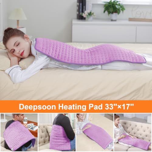 Heating Pad,Electric Heating Pad,Heating Pad for Back (Lavender, 33"x17") - color: Lavender, size: 33x17 Inch
