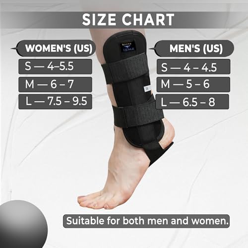 ISMA Ankle Support Brace for Men & Women – Adjustable Compression Ankle Brace for Sprained Ankle, Achilles Tendon Support, Sports, Running, Basketball, Gym – Breathable Ankle Stabilizer (Large) - size: Large