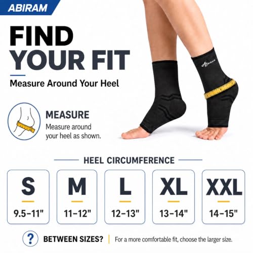 ABIRAM Ankle Brace Compression Sleeve with Adjustable Support Strap - color: Rose, size: Medium