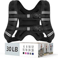 Zeerun Weighted Vest, 6/8/10/12/15/18/20/24/30LB for Men Women - color: Black, size: 30 Lb
