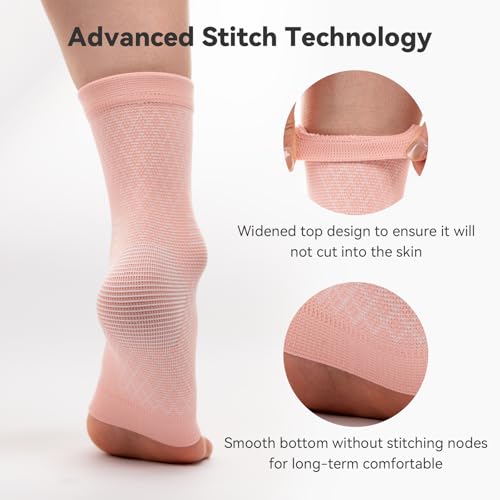 INDEEMAX 2 Pack Ankle Brace & Ankle Compression Sleeve for Women Men - color: Pink, size: X-Large