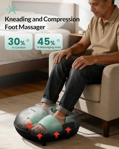 Snailax Shiatsu Foot Massager with Heat, Compression, Rolling, FSA Eligible - color: Dark Black