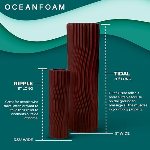 Oceanfoam Tidal Roller - Muscle Massage Foam Roller for Exercise (Maroon) - color: Maroon