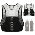 Hydration Running Vest with 2pcs 500ml/17oz Water Bottles, M/L - color: Black- Gray, size: M: 27.6" - 43.3"