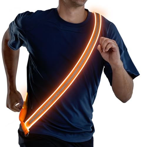 ChalkLit LED Reflective Night Running Gear High Visibility LED Flashing Sash - color: Orange
