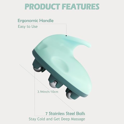 Lymphatic Massage Roller for Cellulite Remover Body Sculpting - Handheld Cellulite Massage Tool for Body Bloat Blood Circulation Lymphatic Drainage Green - color: Green