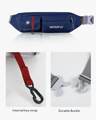 WATERFLY Small Fanny Pack for Women Men, Crossbody Travel Waist Bag - color: Dark Blue