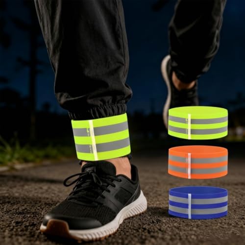 Reflective Bands 2 Pack High Visibility Adjustable Wrist Ankle Arm Leg Straps for Running Cycling - color: GREEN, size: One Size