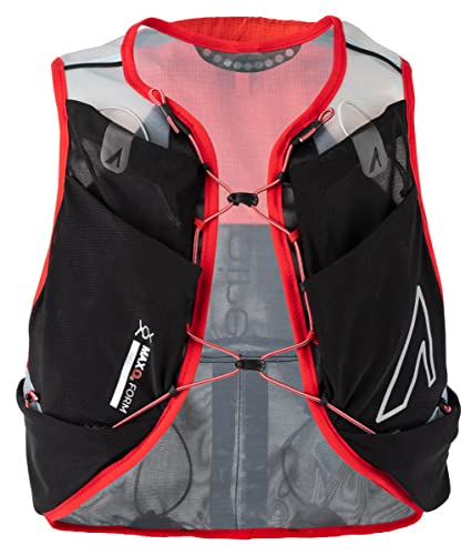 UltrAspire Big Bronco Lightweight Running Race Vest - 12L Total Volume & 2L Water Reservoir Capacity - color: Pitch Black/Red, size: Medium (38"-43")