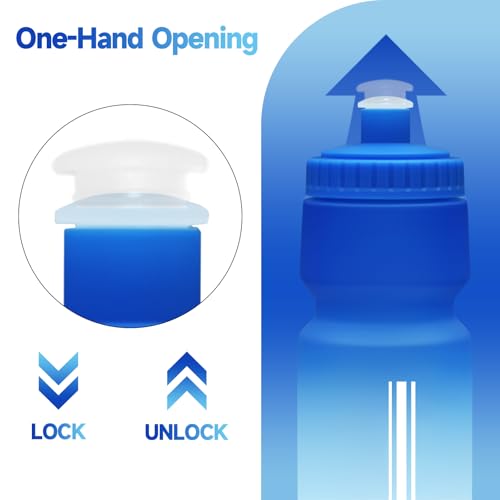 TooLe 24oz Bike Water Bottle, BPA-Free Squeeze water Bottle（ Blue） - color: A-Blue
