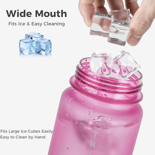 32oz Clear Tritan Water Bottle with Chug Lid - color: Magenta
