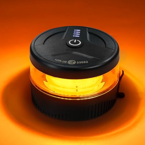 NeaLia Magnetic Wireless Beacon Light, USB-C Strobe Light, Amber - color: Amber